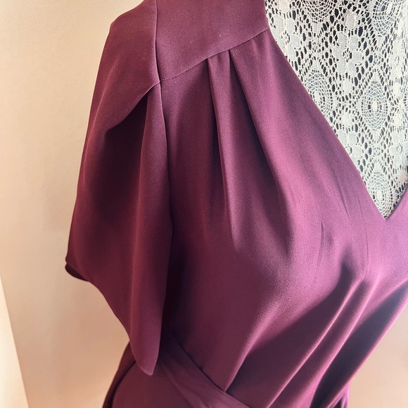BURGUNDY HALSTON DRESS - Picture 2 of 4